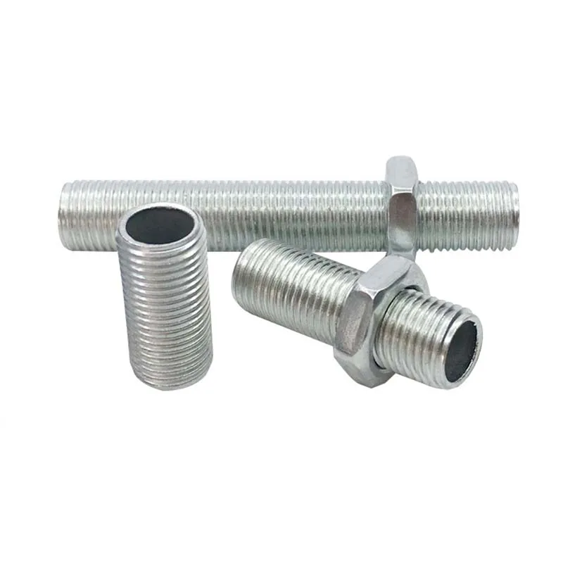 Sourcingmap 2 Raccordi Filettati M10 Per Lampade, Beccuccio Tubo Zincato 320mm, Passacavo Per Impianti Elettrici
