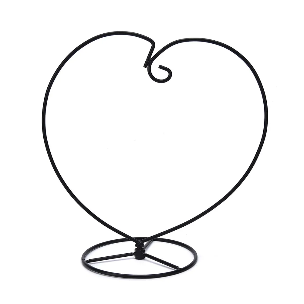 1Pcs Handmade Ball Vase Moon Heart Shape Iron Stand Simple Stylish Hanging Glass Plant Vase Pot Terrarium Container Home Decor 3