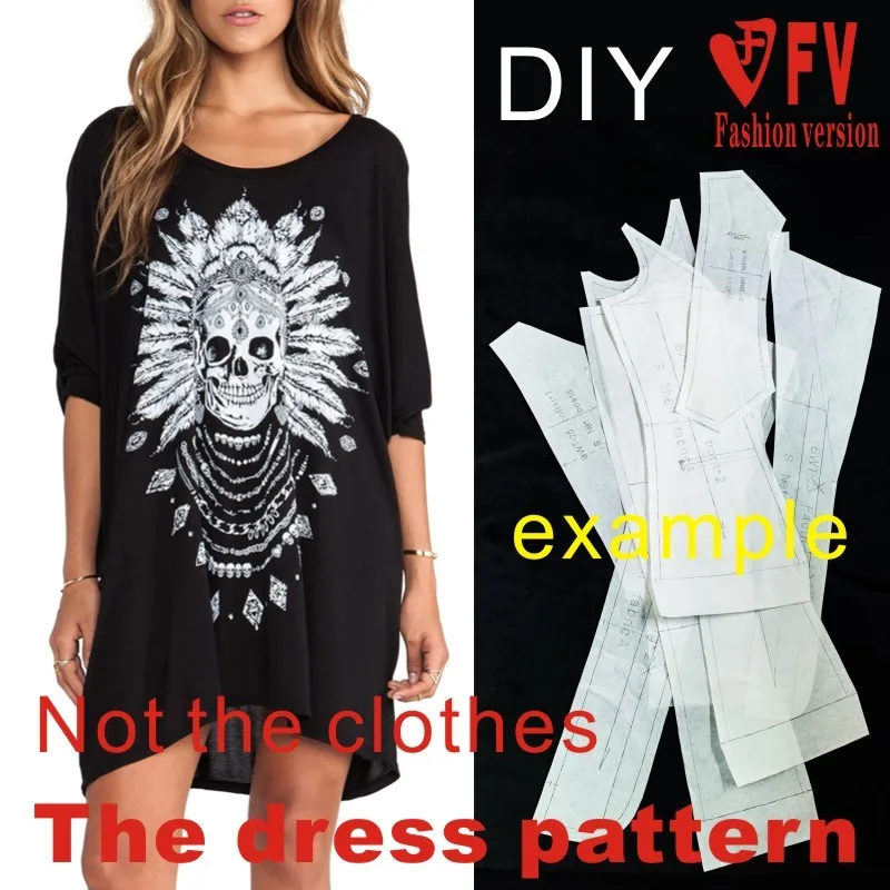 Dresses Sewing Pattern Template Cutting drawing Clothing DIY ((Not selling clothes)) BLQ-128