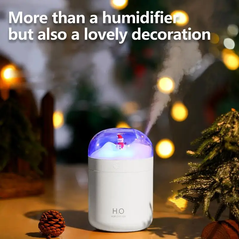 Desk Humidifier Snowman Silent Personal Humidifier Portable Air Small Desktop Humidifiers For Bedroom Travel Safe