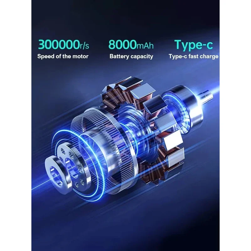 300000RPM Turbo Jet Blower Vacuum X9 High Speed Air Blower Wireless Compressed Air Duster Portable Turbo Fan Jet Dust Blowing