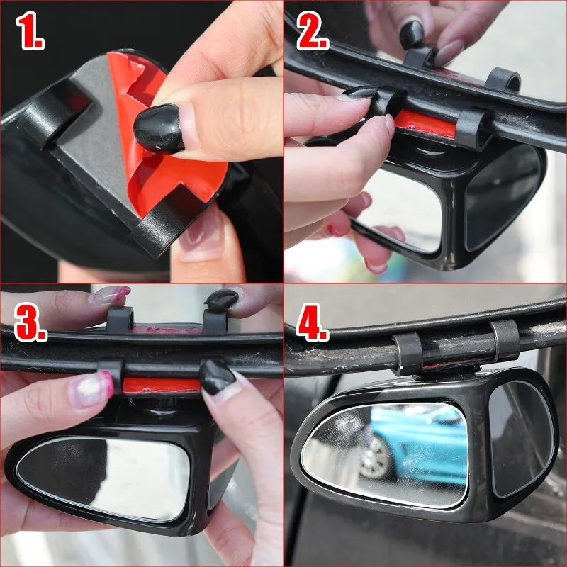 360 °   조절 가능한 광각 사각지대 반사 후진 자동차 백미러 사각지대 미러 앞뒤 바퀴용