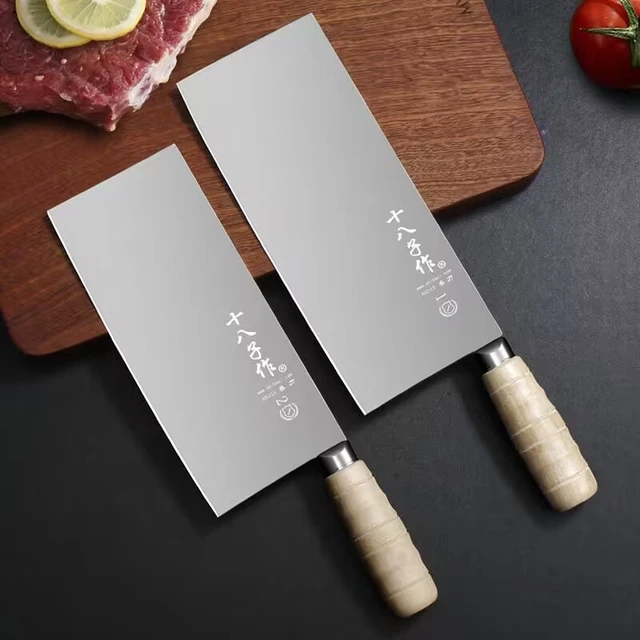 Shibazi Cleaver Knife Stainless Steel Kitchen Knives 8/9 Inch Sharp Slicing  Chinese Chef Knife For Cutting Vegetables And Meat - AliExpress