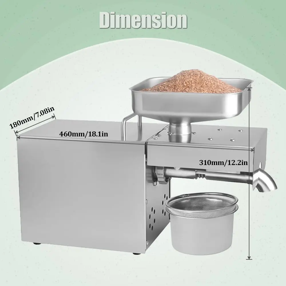 Kitchen Oil Press Machine Electric Automatic Oil Press Extractor Organic Oil Expeller for Avocado Coconut Flax Peanut Castor 5