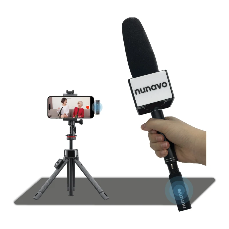 NUNAVO 무선 핸드헬드 콘덴서 마이크, 샷건 마이크, XLR 마이크, 전문 스트림 비디오 방송 인터뷰