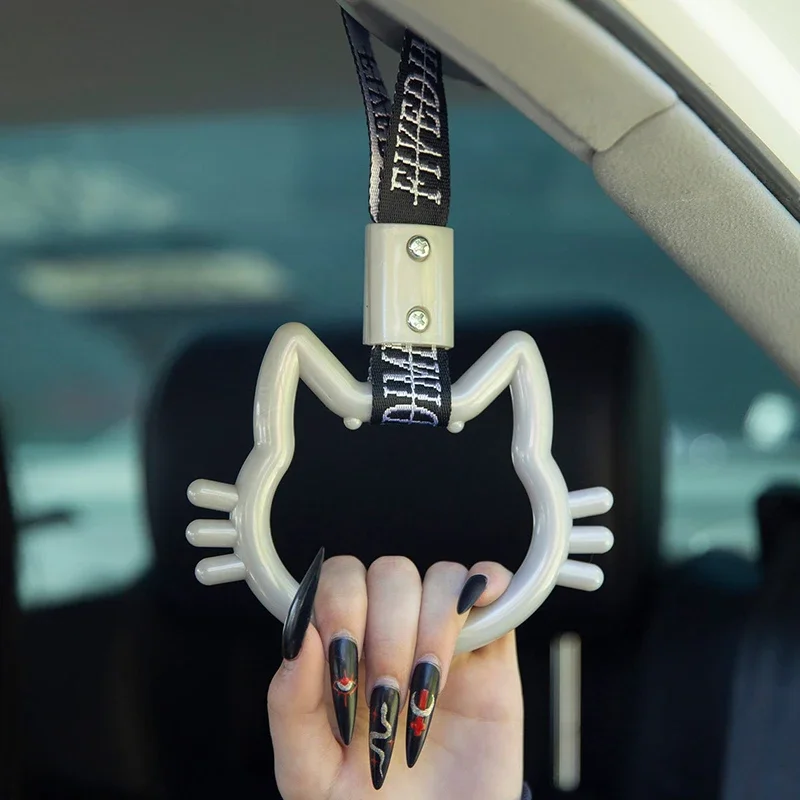 Tsurikawa JDM Train Bus Handle Glow-in-the-dark Cat Shape Hand Strap Drift Charm Strap Drift Warning Ring Car Supplies car decoration strap car accessories strap