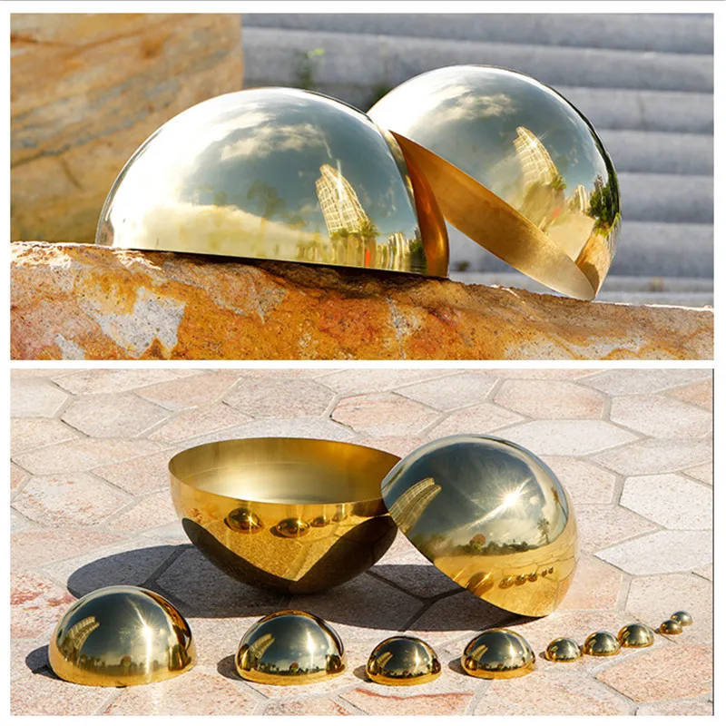 Stainless Steel Titanium Gold Decorative Mirror Dome Ball