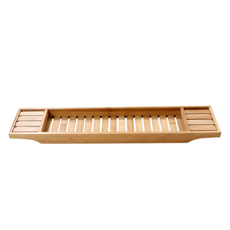 Minimalist Japanese-Style Bamboo Bathtub Caddy Extendable Bath Tray Non-Slip Spa Organizer for Bathroom/Tub Waterproof Design