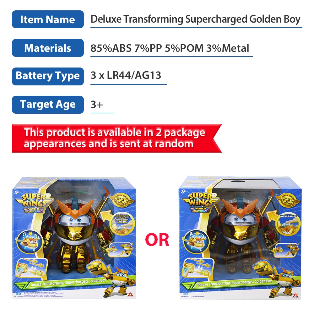 Super Wings Season 6 World Guardians JETT/DIZZY/DONNIE/PAUL/GOLDEN BOY with  Sound Light