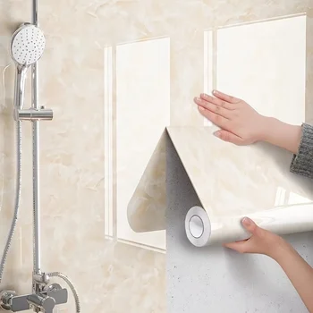 Carta da parati autoadesiva da cucina Adesivo resistente all'olio e all'acqua resistente alle alte temperature Ristrutturazione di mobili da tavolo da appoggio 1