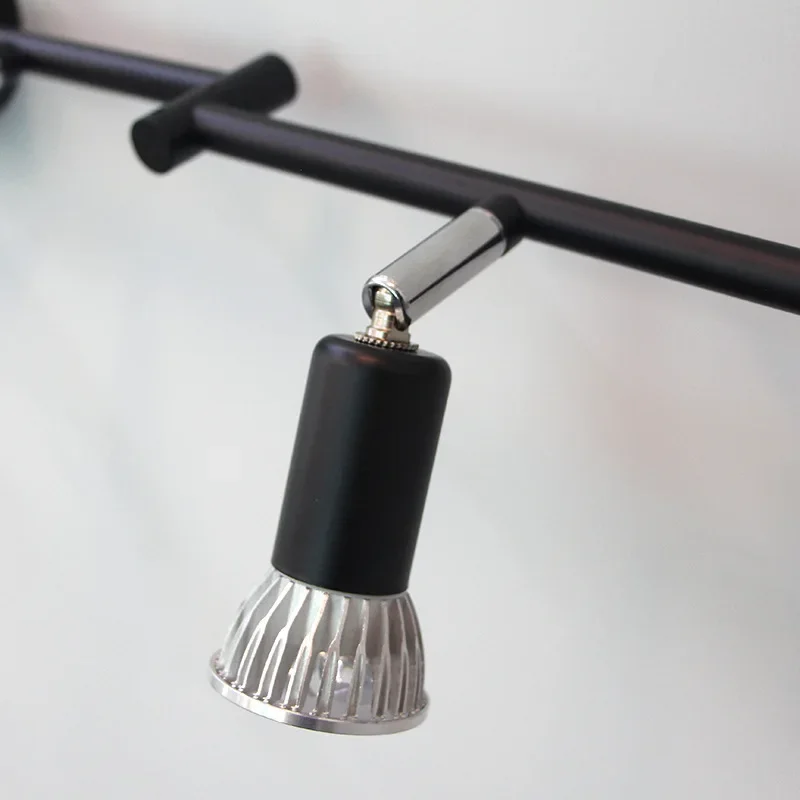 6 헤드 LED 천장 조명 GU10 회전 각도 조절 램프 블랙 거실 침실 AC90-260v 자리 조명