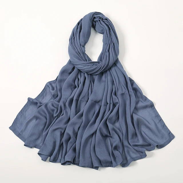 Châles en coton rayonne pour femmes musulmanes, Hijab Modal, écharpe unie, grande taille, Turban islamique, bandeau 190x85cm