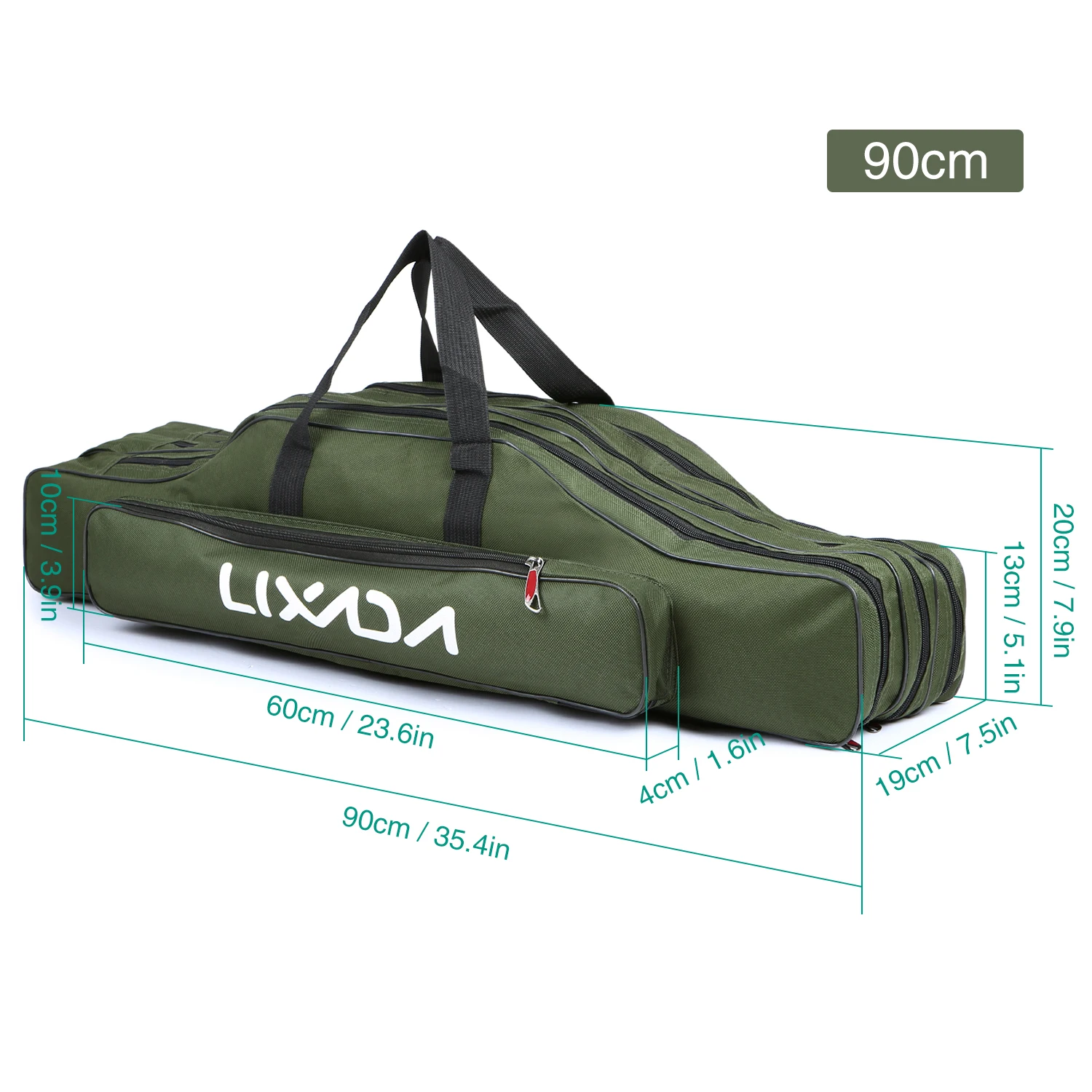 Lixada 3-Layer Portable Folding Fishing Rod Bag 90cm/120cm/150cm Fishing  Tackle Case Multifunctional Fishing Rod Bags Case