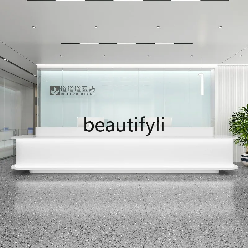 Company Front Desk Reception Desk Modern Simple Cashier Bar Hotel Medical Beauty Medical Store Commercial Counter Table