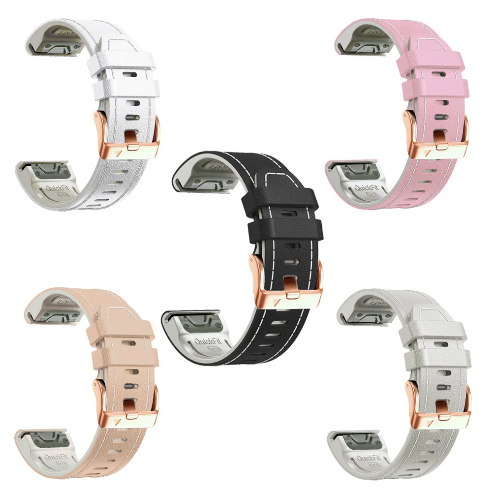 Premium 20mm Quick Fit Leather Silicone Watch Strap Replacement Bracelet