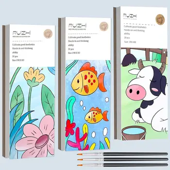 3Pack Paint with Water Books for Kids Ages 4-8, Watercolor Coloring Book, Pocket Watercolor Painting Book, Travel Magic 1