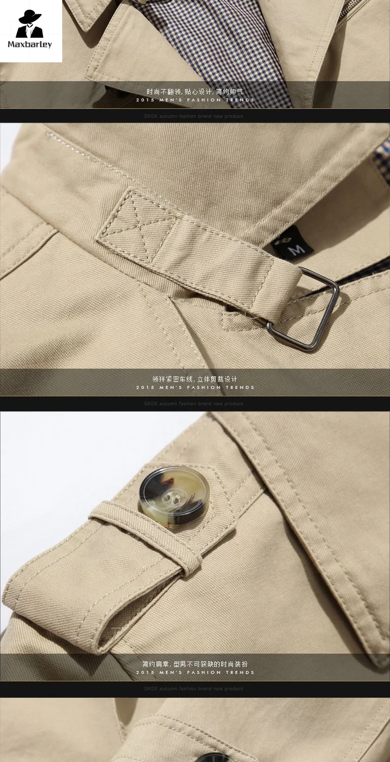 2024 Men's Windbreaker Jacket New Autumn Vintage khaki Business Casual Coat Men's Single-breasted Luxury Classic Long Coat Men