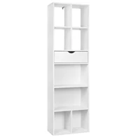 Bookcase Room Divider Filing Storage Standing Shelf 6
