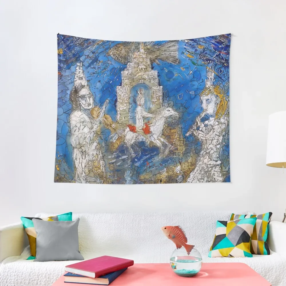 

Musicians and a tower Tapestry On The Wall Wall Hanging Decor Tapestry