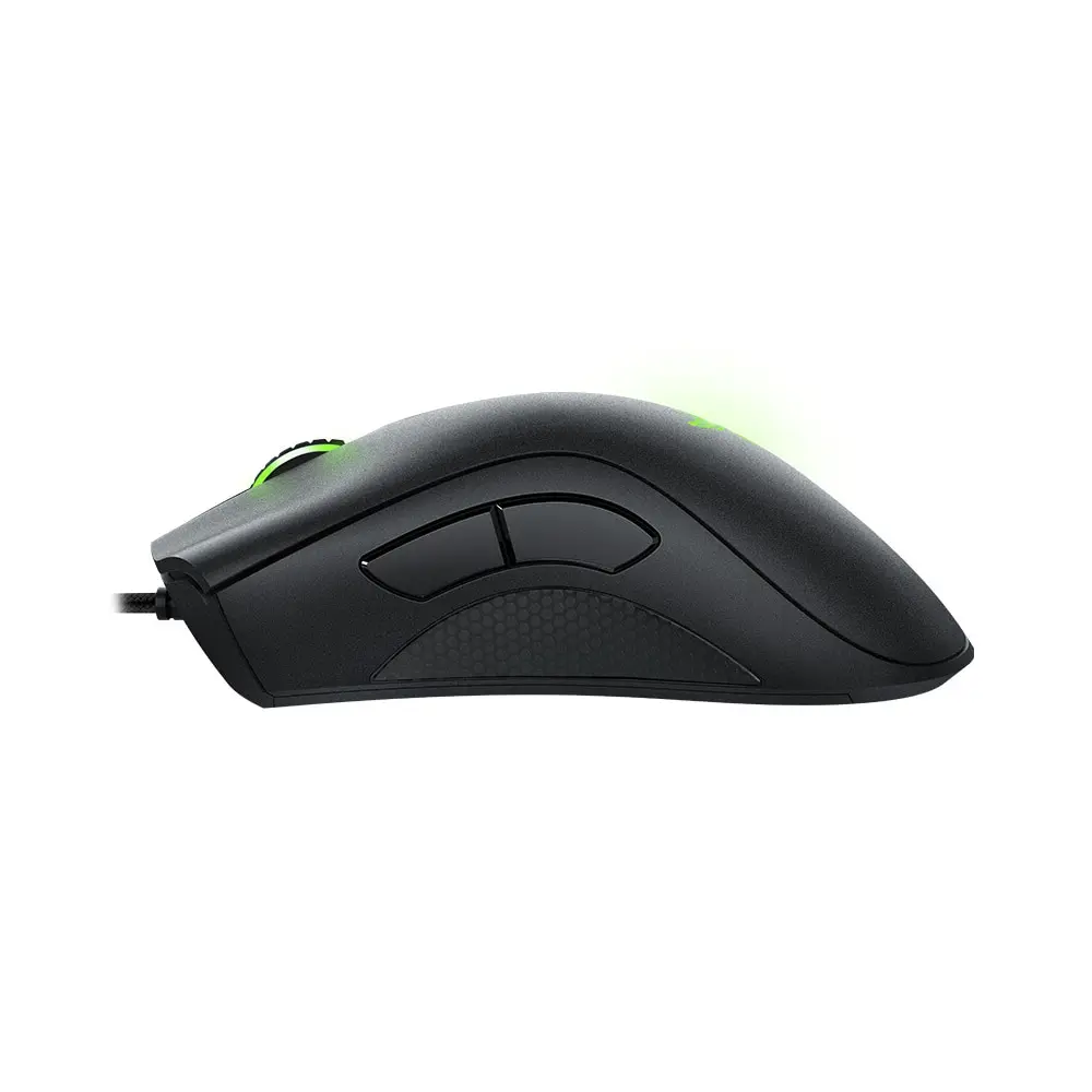 Sleek Black Wired Gaming Mouse with 6400 DPI Optical Sensor and 5 Customizable Buttons