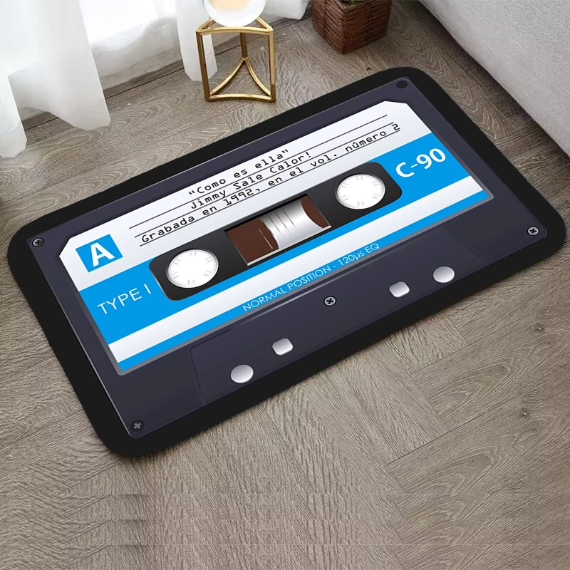 Music Cassette Bathroom Floor Mats Carpet Living Room Foot Mat House Entrance Mat Rug Home Decoration Kitchen Bath Door Prayer
