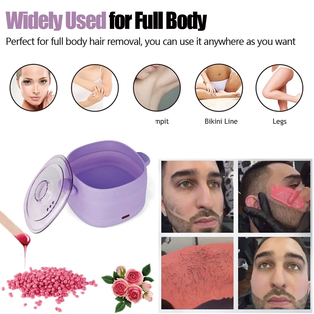 Portable Wax Heater Foldable Easy To Clean High Capacity Melted Wax Beans Hair Removal Wax Warmer Quick Wax Melting 6