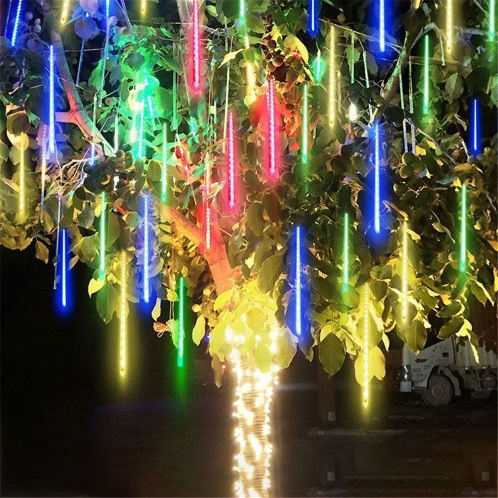 Description Picture 6 of item32/24/16/8 Tube Fairy Lights Garden Decoration Garland Lighting String Christmas LED Meteor Shower Light US/EU Plug Street Light