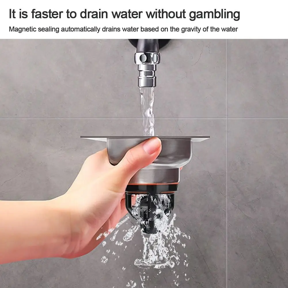 Black Plastic Bathroom Floor Drain Odor Prevention Shower Drainer
