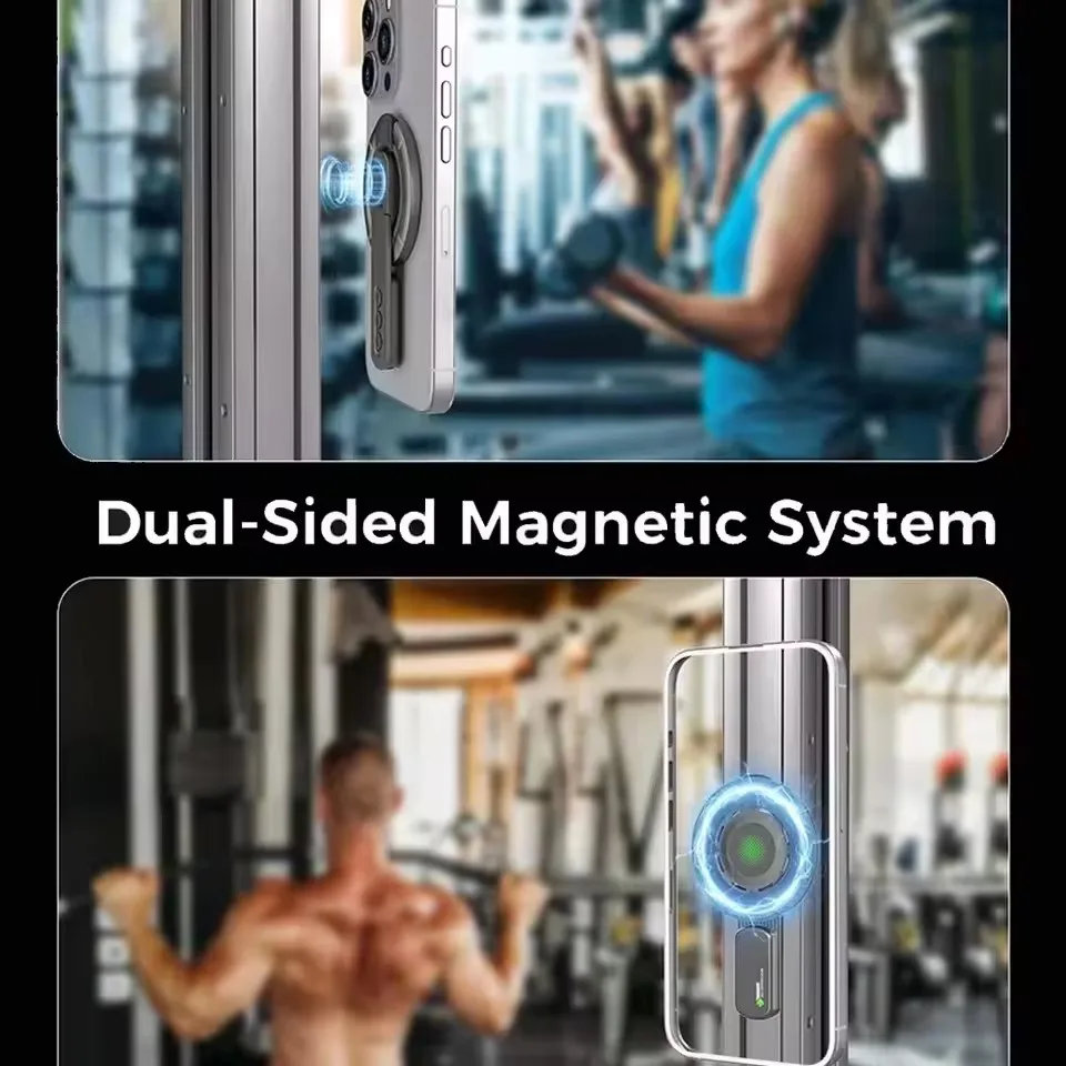 Dual-Sided Magnetic 360° Rotating Phone Holder & Stand - Portable Multi-Function Grip