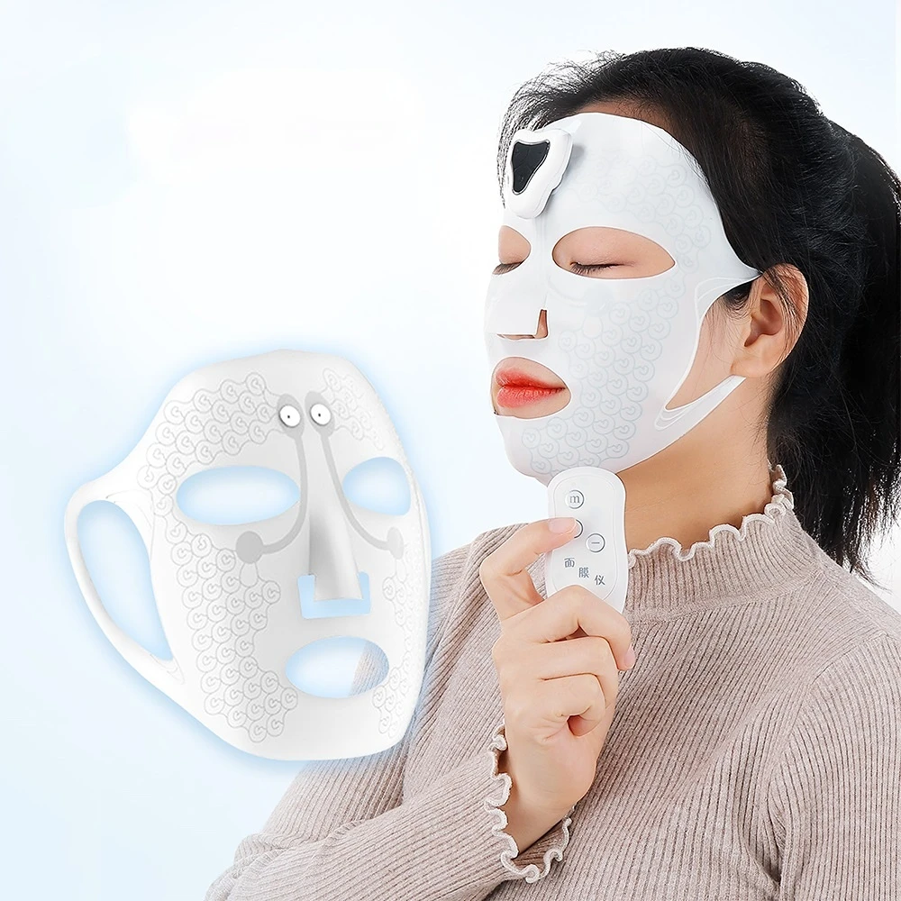 Face Slimming Lifting Massage Mask Anti Wrinkle Mask Remove Edema Electronic EMS Facial Mask Face Lifting Vibration Massager