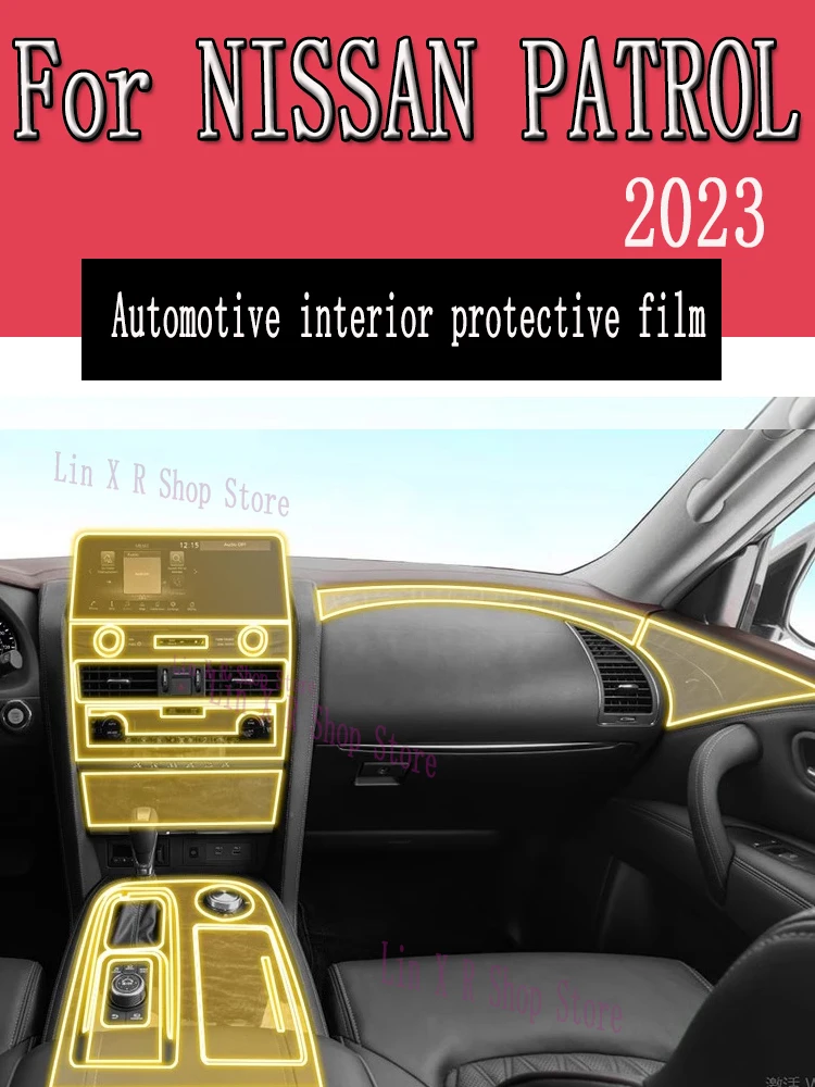 

Для панели коробки передач NISSAN патруль 2023 экран навигации Автомобильный интерьер фотооболочка наклейка против царапин
