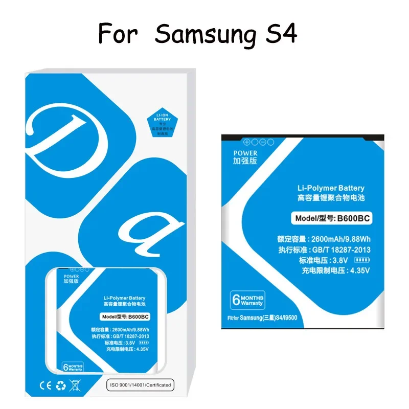 

Orginal XDOU Replacement Battery For Samsung Galaxy S4 I9500 I959 I9502 I9508 GT-I9505 Genuine B600BC B600BE B600BU 2600mAh NFC