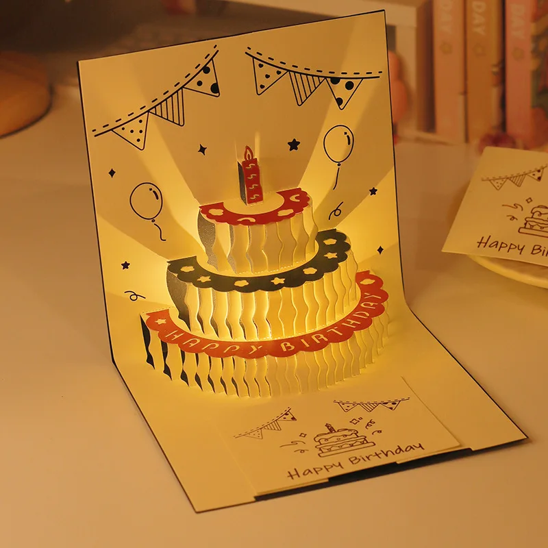 3D Pop-Up Greeting Card with Music & Light – Happy Birthday Message Card for DIY Bl... - SKU PGC02212 - UGI Packaging