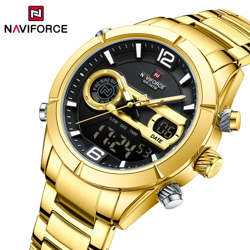 

NAVIFORCE Brand Men Watches Luxury Waterproof Sport Wristwatch Digital Chronograph Quartz Military Clock Relogio Masculino 2024