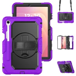 Shockproof Tablet Case with Screen Protector and Handle Belt Cover for Tab S7 11 S8 11inch (PURPLE)