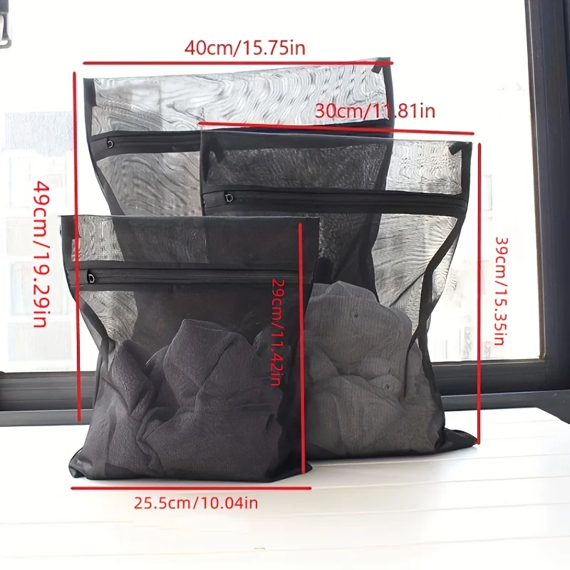3pcs Heavy Duty Mesh Laundry Bags-Protect Clothes From Wrinkles and Stains in Washing Machines for Home Use