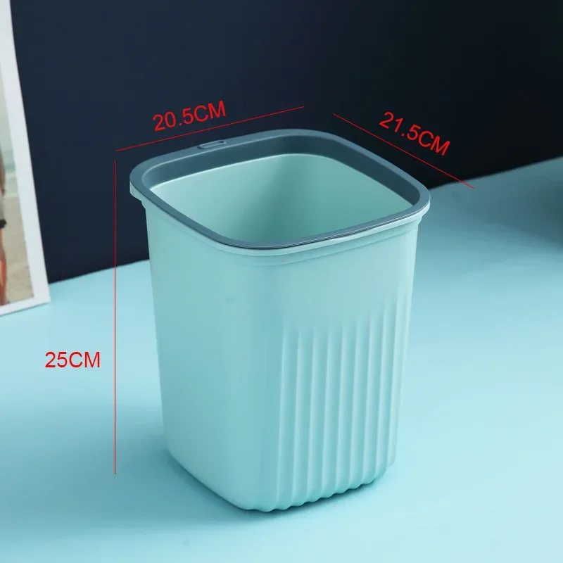 Simple Kitchen Trash Can Home Living Room Creative Garbage Basket Without Cover Ring Toilet Plastic Paper Basket Trash Can Box