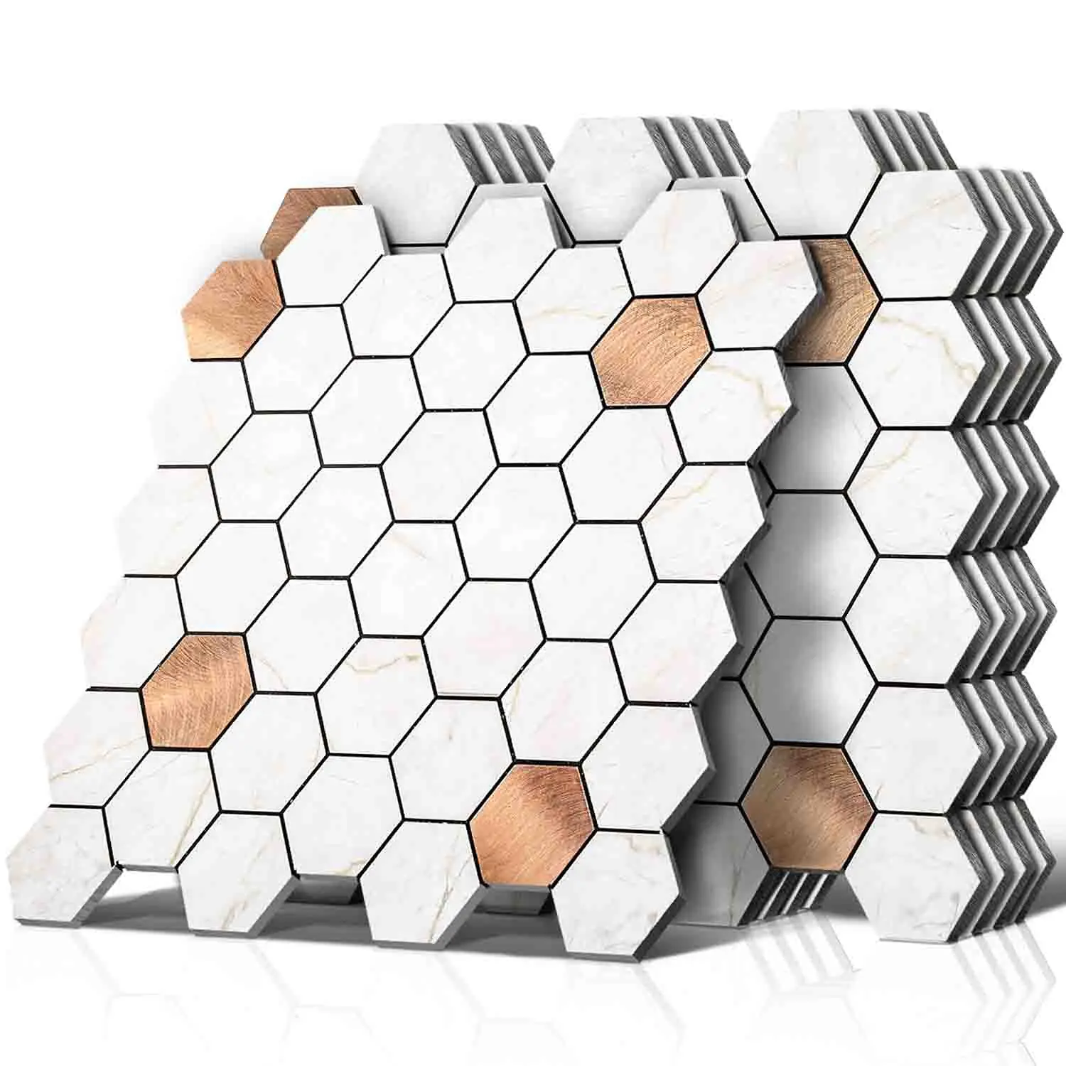 3DMetalMosaicWallPanelSelfAdhesive3dWallStickerCeramicTile