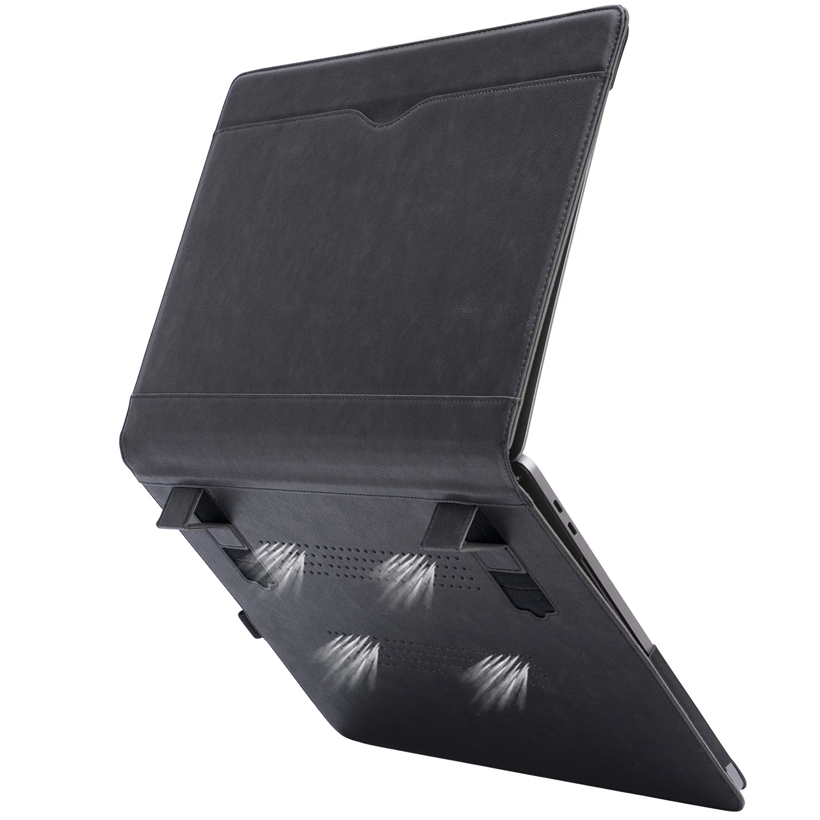 Macbook Pro 16 Polegada pu Leather Case Protetora Folio Book Cover Laptop Sleeve com Aberturas e Função Stand