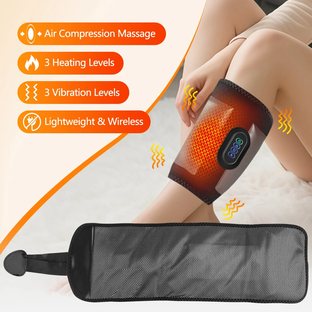 3 Mode Airbag Compresstion Leg Massager Electric 360° Air Pressure Calf Massager With Heat For Blood Circulation Fatigue Relief