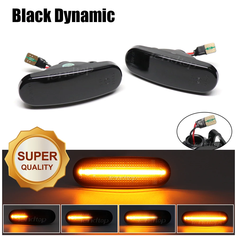 ตัวเลือกสินค้า ไฟเลี้ยว LED สีเหลืองอำพัน แบบไดนามิก สำหรับรถยนต์หลายรุ่น