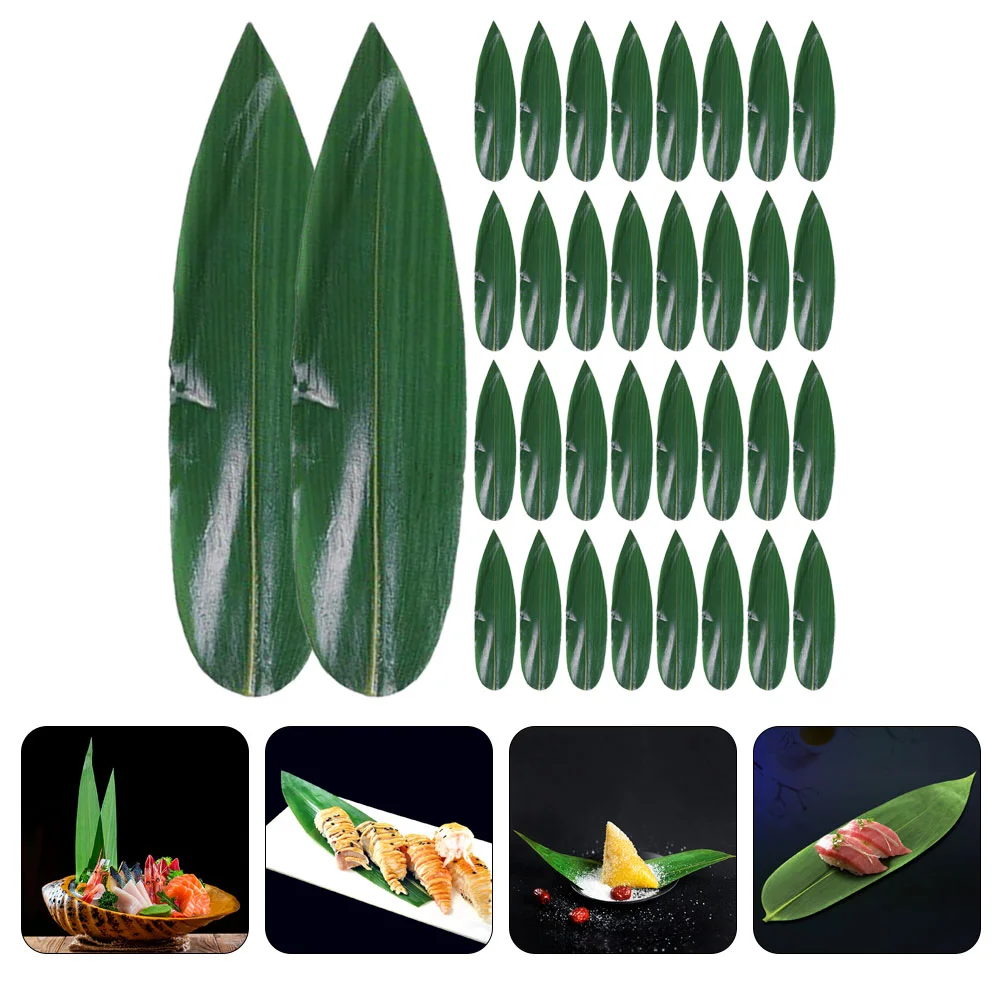 

Japanese Food Mat Japanese Restaurant Sashimi Serving Ornaments Sashimi Serving Leaves Food Bamboo Leaves Food Leaf Mats