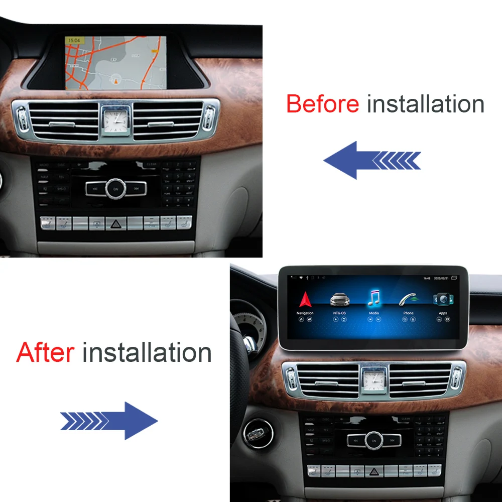 카플레이 자동차 DVD 라디오 GPS 네비게이션 멀티미디어 플레이어, 메르세데스 벤츠 CLS W218 CLS350 550 2011-2013 안드로이드 12