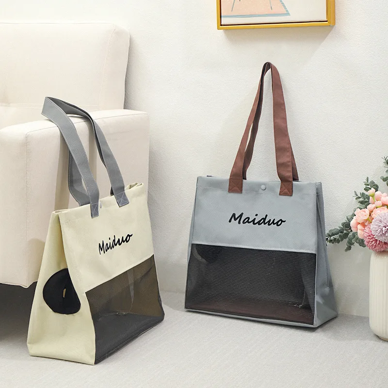 Canvas Outdoor Cat Bag, Portable Crossbody Breathable Cat Bag, Dog Pet Backpack, Hand-Held Pet Supplies, Bag