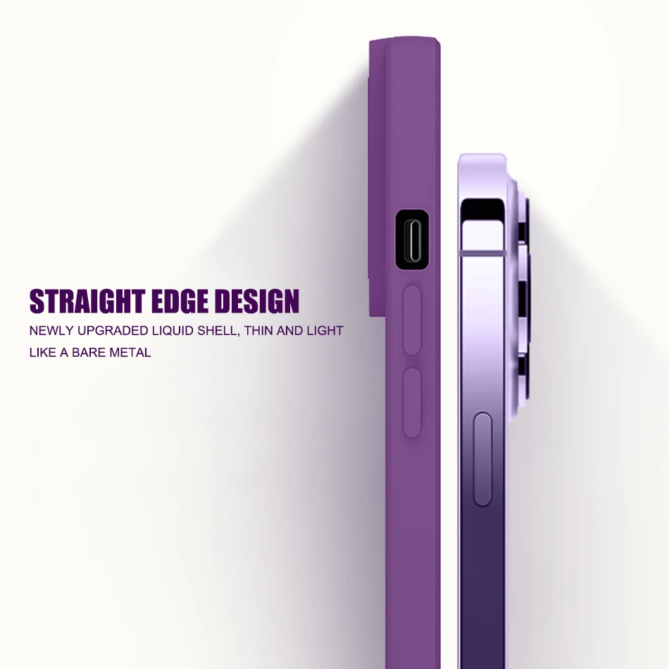 Elegant Purple Silicone Shockproof Phone Case – Soft, Durable Back Cover