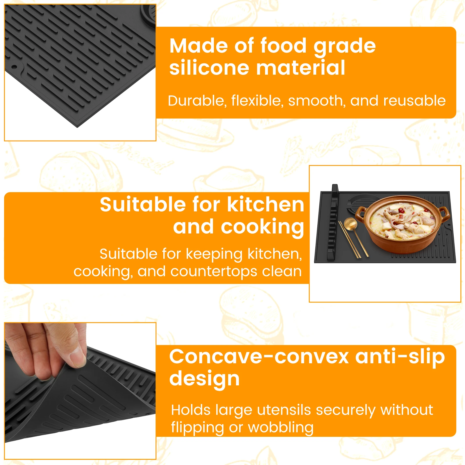 2/1pc Grill Side Shelf Mat for Outdoor Grilling