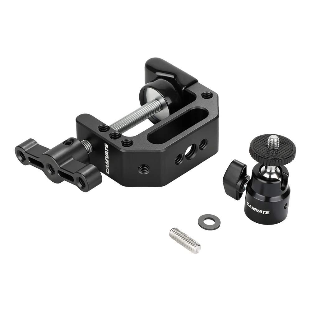 C-Clamp With 360° Swivel Ball Head Support Holder & 1/4"-20 Threaded For Monitor