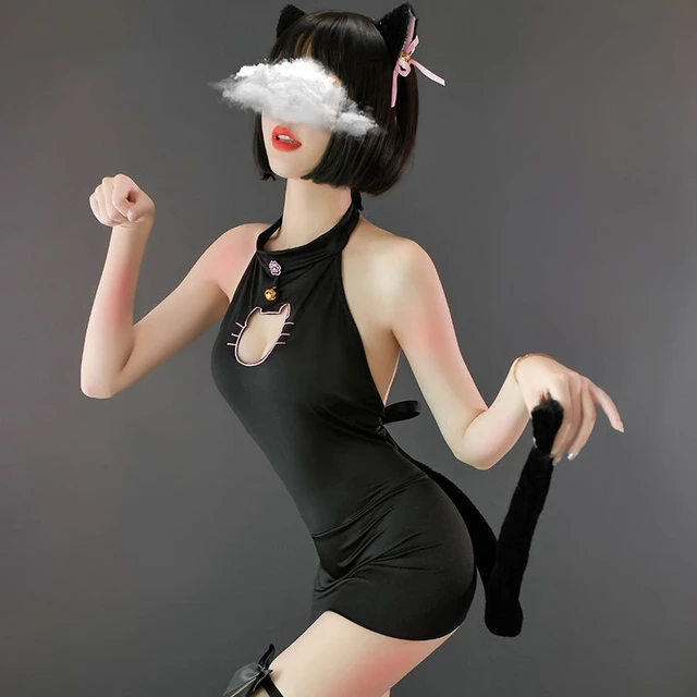 Women's Cosplay Lingerie Set Kitten Keyhole Cute Sexy Outfit