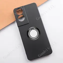 Versatile TCL 40 NxtPaper Back Ring Holder Bracket Phone Cover - Soft Silicone TPU Case for TCL 40 XE 5G (Ring Case Black)