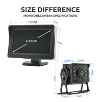 Parking Backup Reverse CCD 2 - in - 1 HD Rear View Camera System 4.3  Inch HD Screen Monitor, for Car, Bus, Truck, RV & Trailer - Image 4